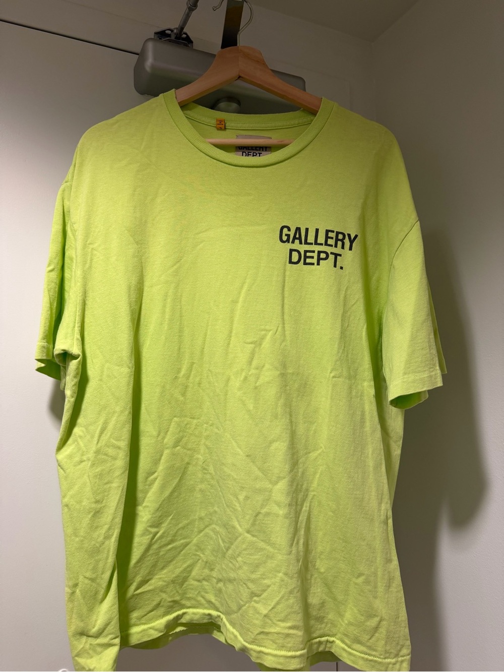 Gallery Dept Neon Lime Short Sleeve Logo Tee